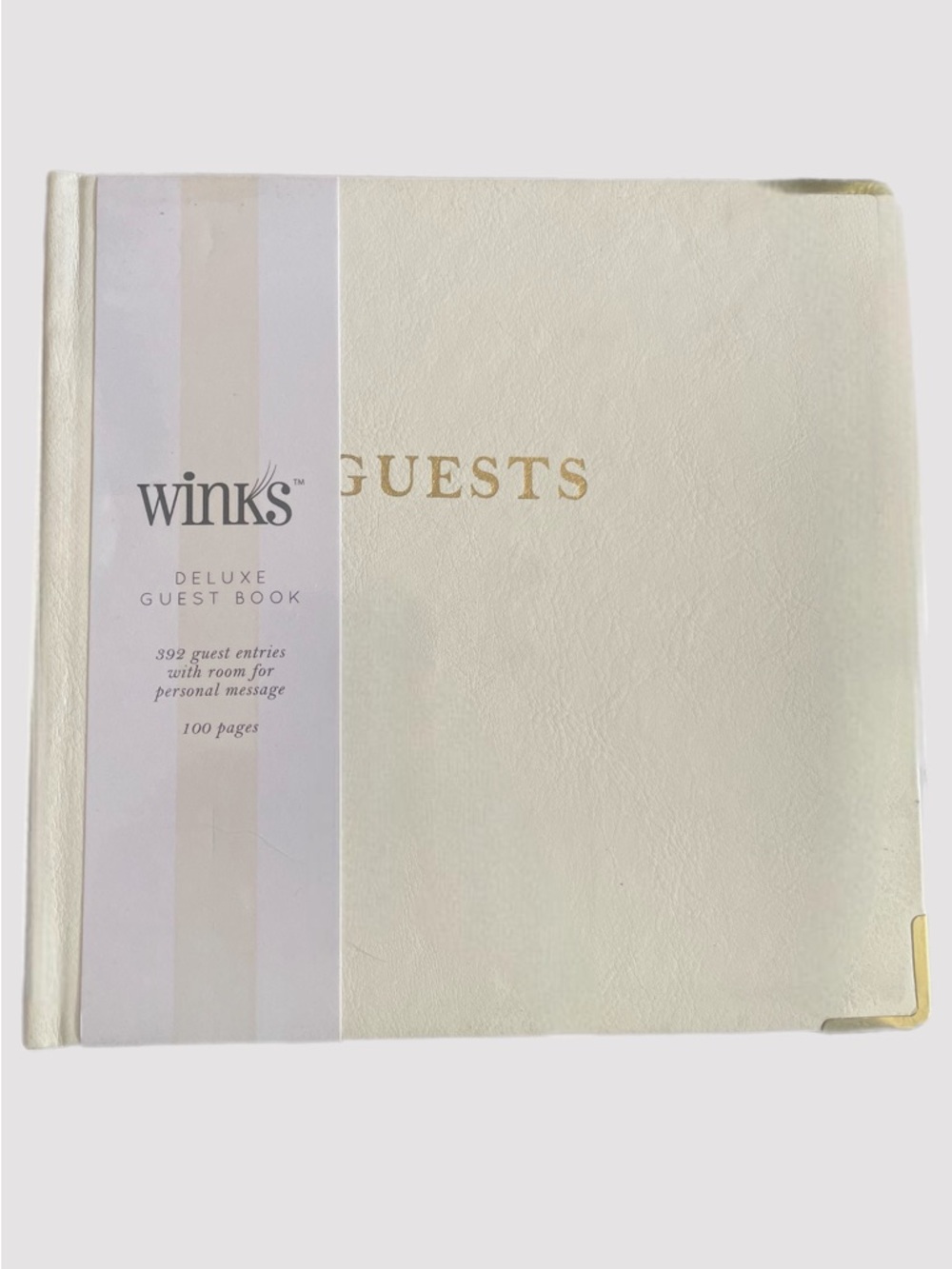 Winks Guest Book with Gold Foil Script 6.5x6.5” by Paper Peony Press